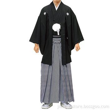 Plain Solid Color Men's Haori Hakama Suits